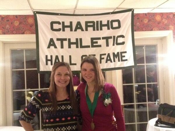 Happy to see old teammates together <a href="/RJDevoe3/">Rachel Devoe</a> &amp; Allegra Lovoy #CharihoHOF #Special