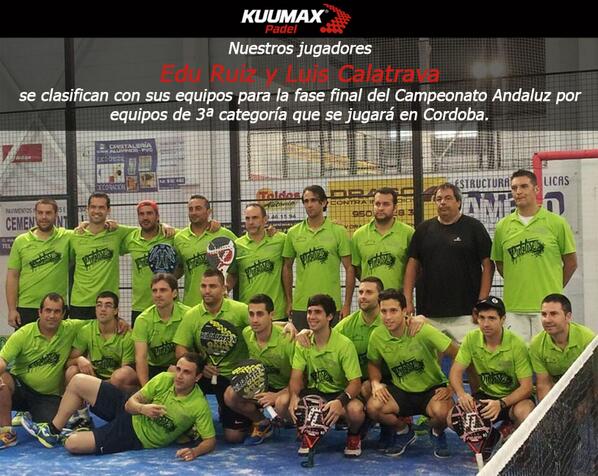 KUUMAXPadel's tweet photo. Nuestros jugadores Edu Ruiz y Luis Calatrava clasificados para el Andaluz por equipos de 3ª categoría http://t.co/Ym1oR8R8iK