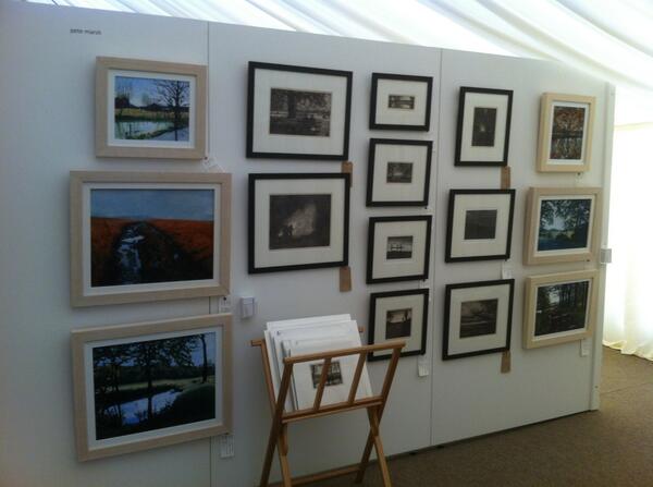 PeteMarshArt's tweet photo. Final day today 2 see #art by 80 #artists @sbdart #TempleNewsam #Leeds here's my display of #painting &amp; #printmaking http://t.co/Yyi1n7eXzx