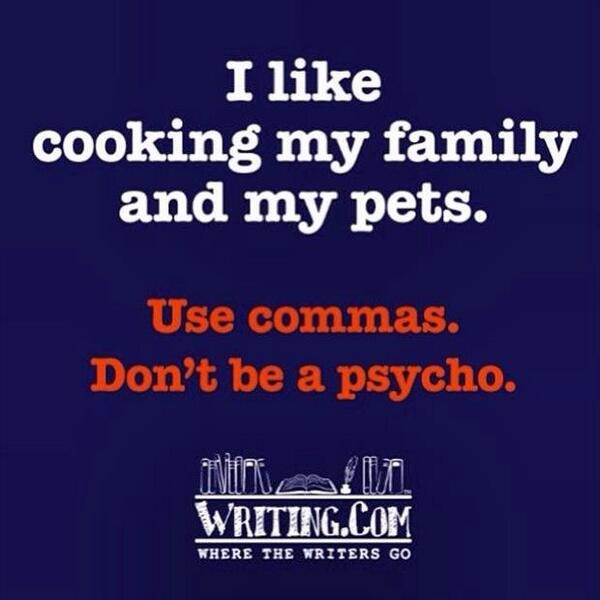 Sackmanmr's tweet photo. Punctuation is important! http://t.co/2z1YFK2aBZ