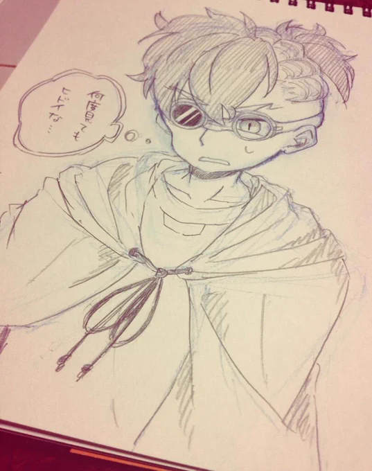 うろ覚えで描いたらマントは無かった気がする 