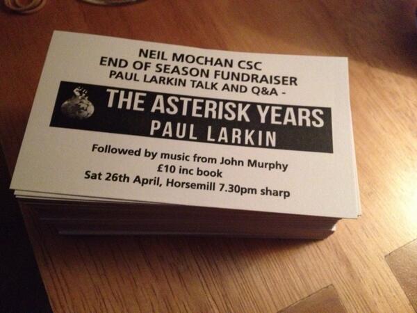 NeilMochanCSC's tweet photo. End if season fundraiser this Saturday, Horsemill Inn Denny, Paul Larkin talk followed by music from J Murphy http://t.co/zWqTdRXWiI 😎🍀