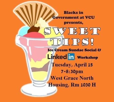 Your net worth is your network. Learn some Sweet Tips on building your net work this Tues. at 7pm!! #VCU #thinkBIG