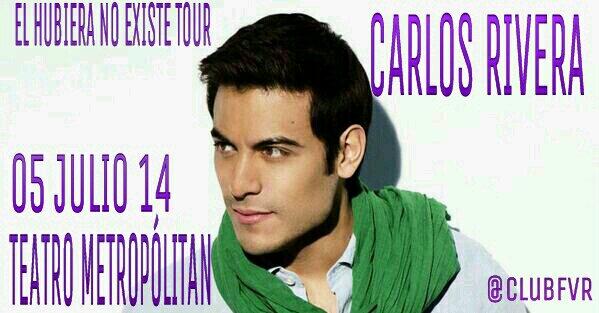 #Riveristas No falten! <a href="/_CarlosRivera/">Carlos Rivera</a> y #ElHubieraNoExisteTour el 05/07 en <a href="/TMetropolitanMx/">Teatro Metropólitan</a> Boletos <a href="/Ticketmaster_Me/">Ticketmaster México</a>