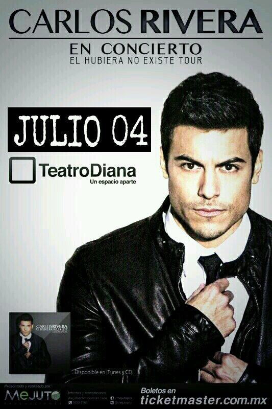 #Guadalajara Este 04/07 Celebremos #10AñosDeCarrera con <a href="/_CarlosRivera/">Carlos Rivera</a> y #ElHubieraNoExisteTour en el <a href="/teatrodiana/">Teatro Diana</a>