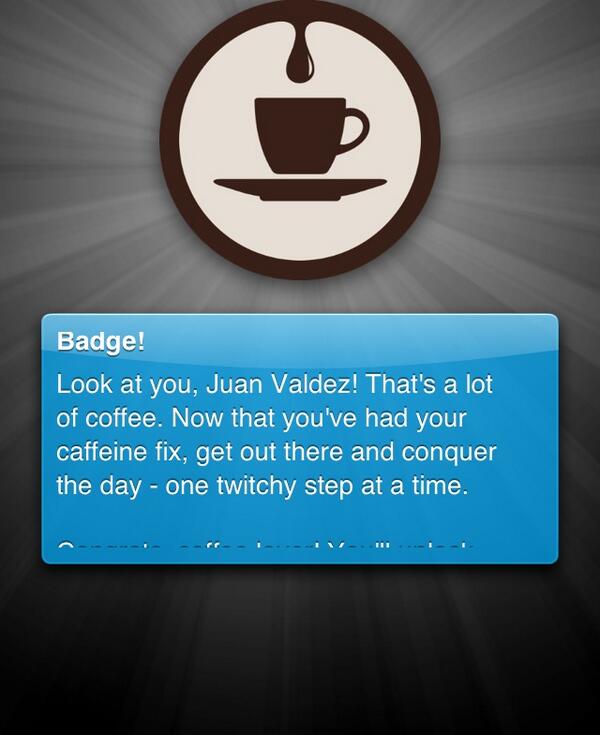 LitaRubio's tweet photo. Unlocked the "Fresh Brew" badge! http://t.co/BND6mUoVZ1 http://t.co/Ry4pgeCq27