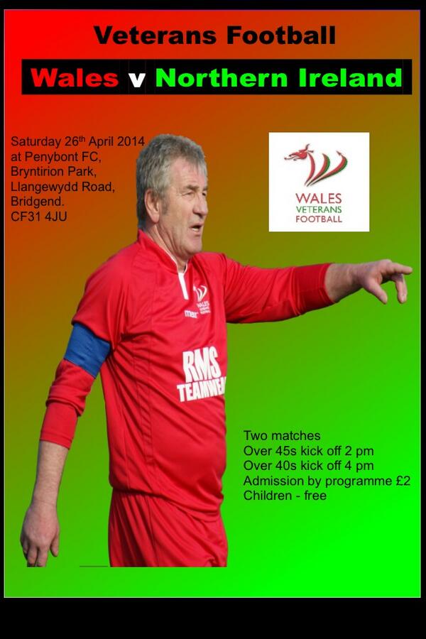 WalesVets's tweet photo. @fcb2012_fcbarry Please RT to help &amp; come along to show your support! #VetsFootball #WalesVsNIreland http://t.co/F8M9B8NezE