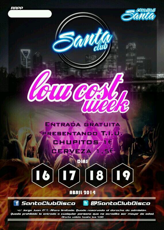 No te pierdas nuestra promoción para semana SANTA! Entrada gratuita presentando la TIU <a href="/santaclubdisco/">Santa Club Oficial</a> #SeLiaEnSanta