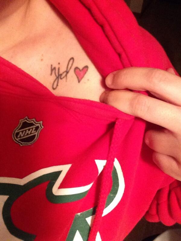 Its_Probs_Laura's tweet photo. @hughweber1 @NHLDevils Mines more subtle. Got it during the last stanley cup final. #devilsink http://t.co/nGccpOGPmn