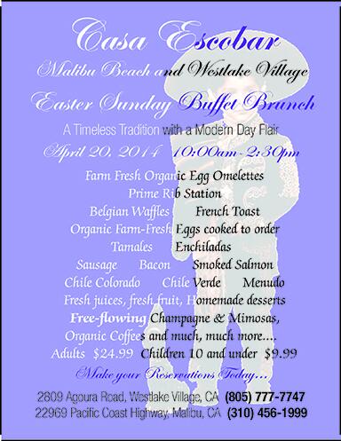 Join us for the Best Easter Sunday Brunch! Make your Reservations today.