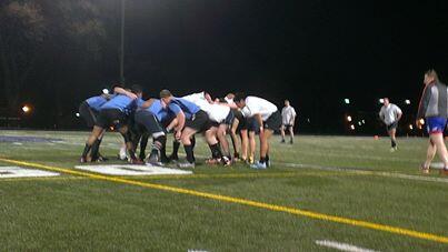 MidwestRL's tweet photo. Scrum halves Elsea (Bluejays) and Saucedo (Stockyarders) compare notes in game one last night #PGdevseries #AMNRL http://t.co/9mGEa0YeuI