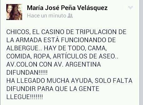 jeksaavedra's tweet image. Atención! Albergue disponible, en el casino de la armada, hay de todo! Favor difundir. http://t.co/ps9UIEPTFY&quot;&quot; @donpituto @DonDatos