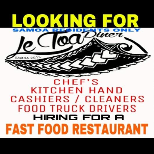 letoadiner's tweet image. Le Toa Diner. Fast Food Restaurant Open Soon. Currently Recruiting