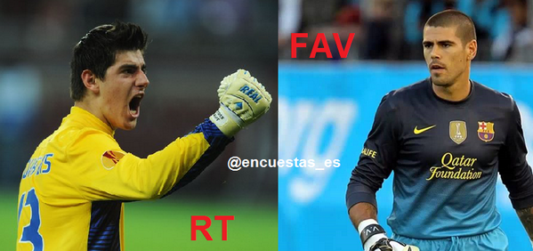 Encuestas_ES's tweet photo. (RT): COURTOIS
(FAV): VICTOR VALDES http://t.co/WIbX75YbZL