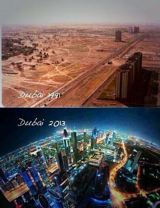 AcademyOfFacts's tweet photo. Dubai on 1991 to Dubai on 2013. http://t.co/bCyT7W24qf