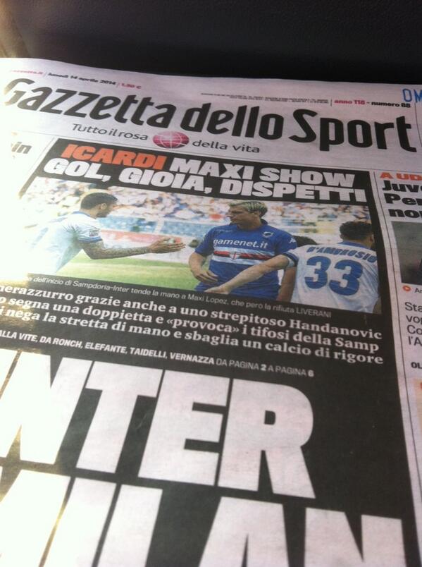 DarioPacini's tweet photo. #buongiorno #buonlunedi #sologioie #gol #inter @MauroIcardi #numerouno #grazie #faccisognare http://t.co/4BVOAkVXl0