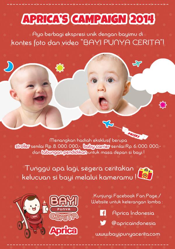 apricaindonesia's tweet photo. Selamat siang Tweeps, ayo siapkan foto-foto trbaik bayi Anda. Karna foto kontes Aprica akn mulai pd tgl 21 April 2014 http://t.co/8wgqJg8k83