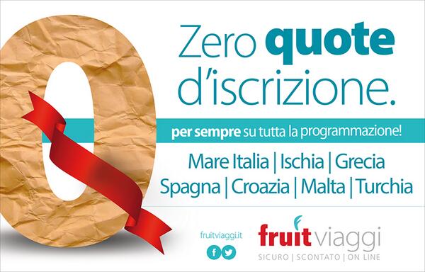 FruitViaggi's tweet photo. Zero quote d'iscrizione sull'intera programmazione! Scopri i dettagli http://t.co/WvNyYNd9sc http://t.co/twlGrVliO6