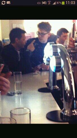 SpringExeter's tweet image. Our producer Tim bonding with @NSDFest director Michael Brazier #networking #NSDF14  #nsdfscribble