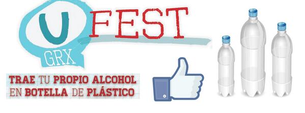 ufestgrx's tweet photo. ¡RECUERDA! Podrás acceder a U FEST con TU PROPIO ALCOHOL en botellas de plástico. ¡El día 10 va a ser muy GRANDE! http://t.co/LibPYUBSgJ