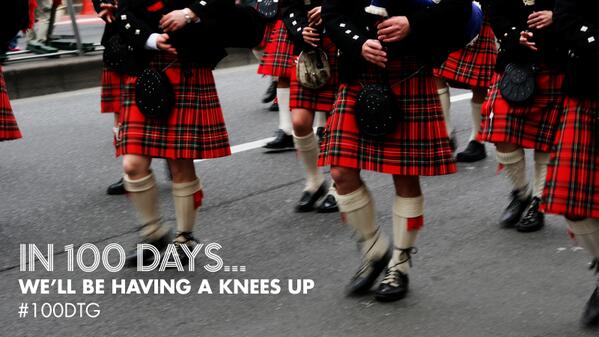 Glasgow_2026's tweet photo. 100 days ‘till Glasgow 2014 kicks off. It’s going to be one big party! Get together &amp; make some noise. #100DTG http://t.co/WKZBcaEdSU