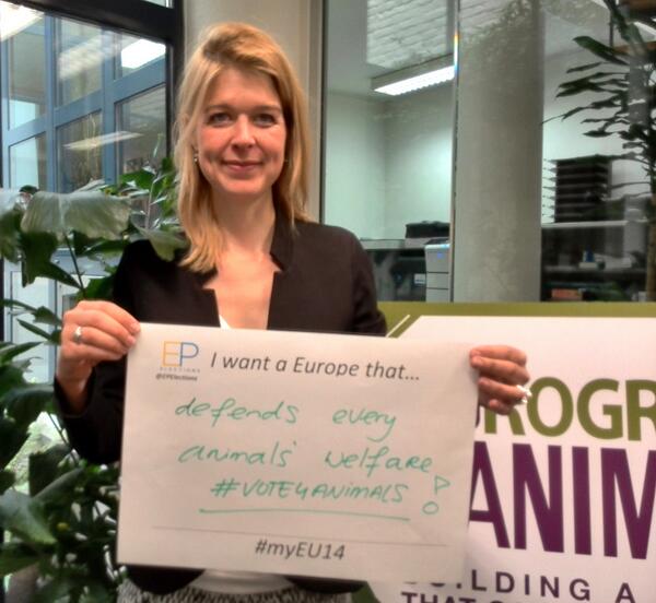 Act4AnimalsEU's tweet photo. .@ReinekeEG4A: '#myEU14 should defend every animals' welfare!' #vote4animals #EP2014 http://t.co/KWWTHYHaKh