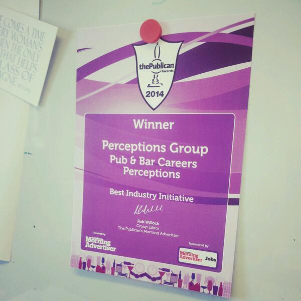 Our #PublicanAward certificate is in pride of place on the wall! #PubandBarCareers