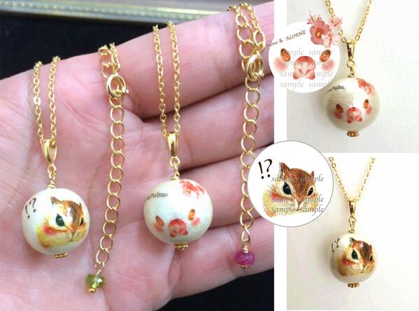 ᴀ ʟ ᴏ ᴀ ɴ ᴇ あ ろ あ ね در توییتر 耳かき 生首おしいです そうなんです アクセサリー作家のpulmoさんとコラボして作っているんです コットンパールに転写して頂いております デザフェスで限定販売です お花をつけた文鳥と 魚眼レンズみたいに