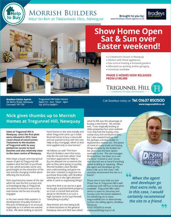 MorrishBuilders's tweet image. SHOW HOME OPEN SAT &amp;amp; SUN OVER EASTER WEEKEND! Phase II Homes Now Released from £190,000 Call Bradleys on 01637 850500