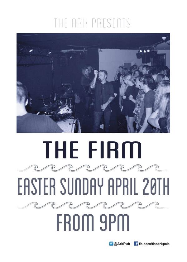 ArkPub's tweet photo. The Firm return to the @ArkPub this Sunday with a new line up and plenty of new songs!!!
https://t.co/vQlRSLzyuQ http://t.co/5O5EbJUeVW