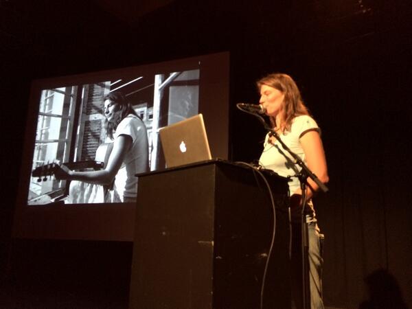 bandswtd's tweet photo. @julakim mit "to the tropics and back" beim #Wmfra Ignite auf der Bühne - und in der Pause mit ihrer Musik! :) http://t.co/vtJkAGNiH8