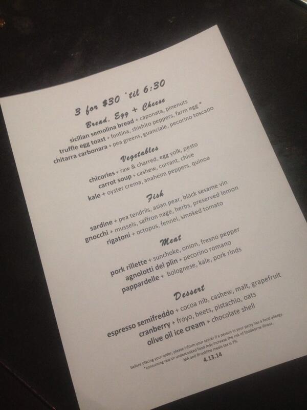 RibelleBKline's tweet image. See this menu? You get to choose 3 plates for $30 from 5-6:30pm EVERYDAY! No resy necessary! #latelunch #firstdinner