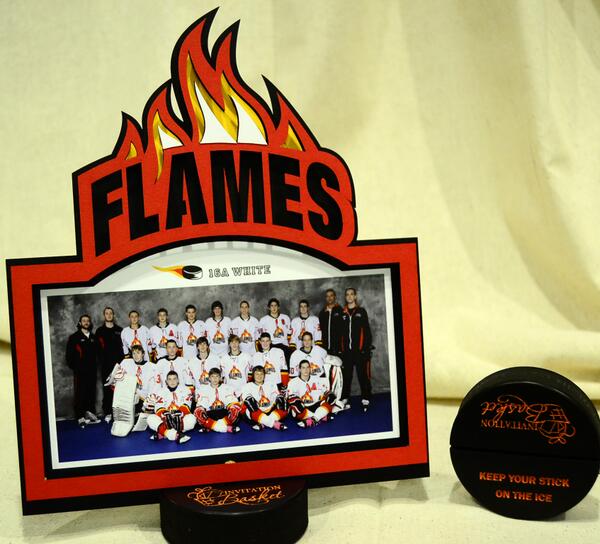 InvBasket's tweet image. Printed and tiered banquet centerpieces recognize players and coaches. Congrats Lehigh Valley Flames youth hockey.