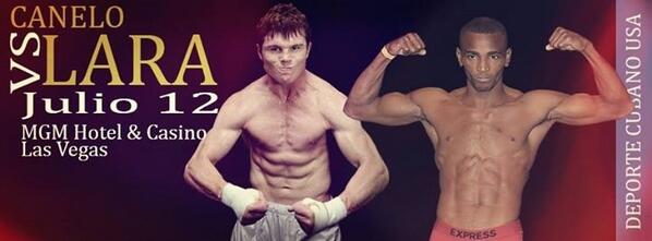 boxeocubanocom's tweet photo. Lara vs Canelo. Here we go. July 12@MGM http://t.co/RB6hrbsgJ5