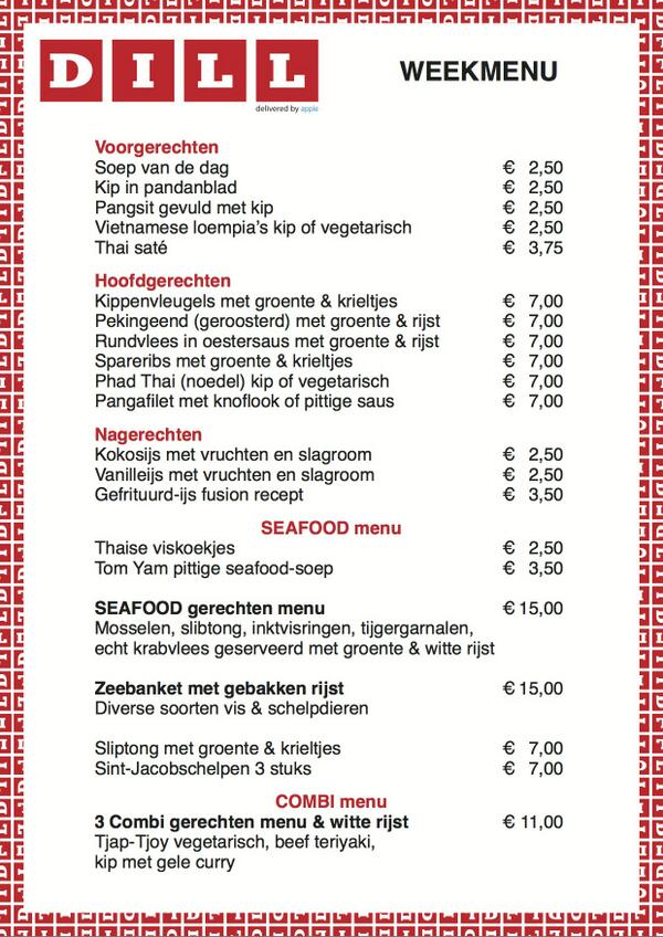 #SEAFOOD menu deze week in #DILL. #Budget 2.0 eten reserveer dillrestaurant.nl of 070-3474266