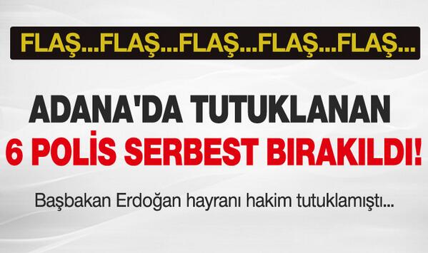 tanikunal's tweet photo. Adana'da 6 polis, garip bir şekilde tutuklandı, garip bir şekilde serbest bırakıldı. 
http://t.co/Ul1OhCHDQI http://t.co/lu7wrv0jH9