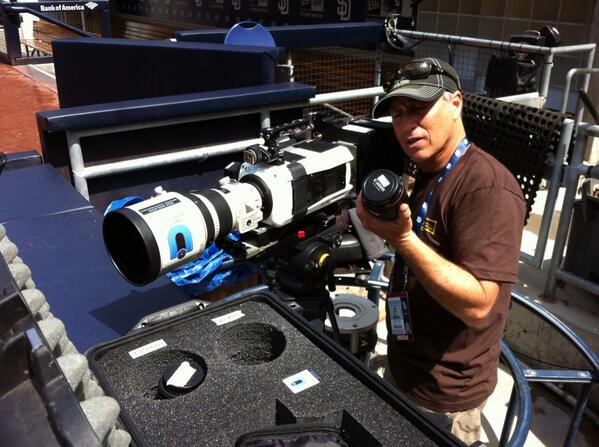 IATSE795's tweet photo. Jimmy G setting up Phantom cam at Petco. http://t.co/OqmkJhz2oT