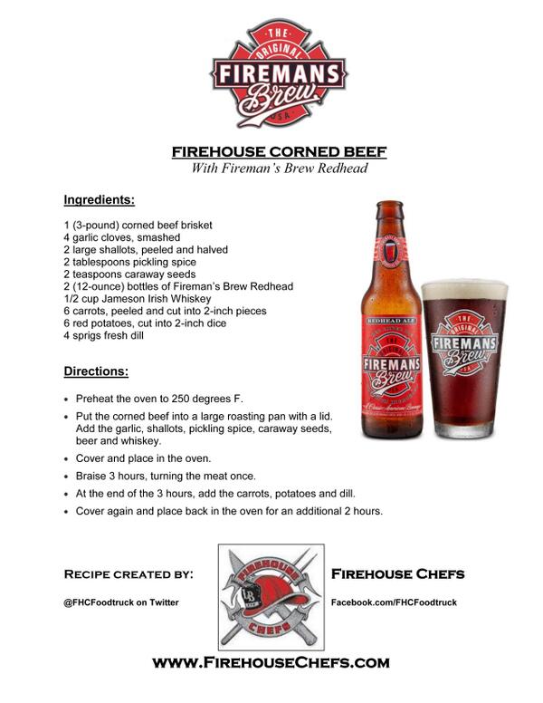 MUST TRY! Firehouse Corned beef with Fireman's Brew Redhead Red Amber Ale. @FHCFoodtruck