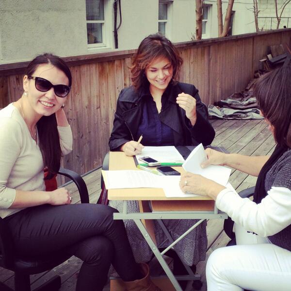 Some of our dance crew planning for our Southern Lights Spectacle! Beautiful day for an outdoor meeting! @JaimeJiggs