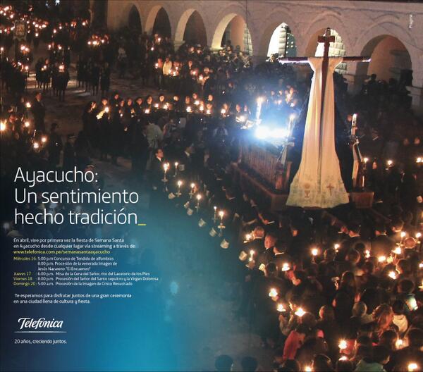 ComsMovistarPe's tweet image. Transmitiremos vía streaming las celebraciones de Ayacucho por #SemanaSanta goo.gl/hnxvqs