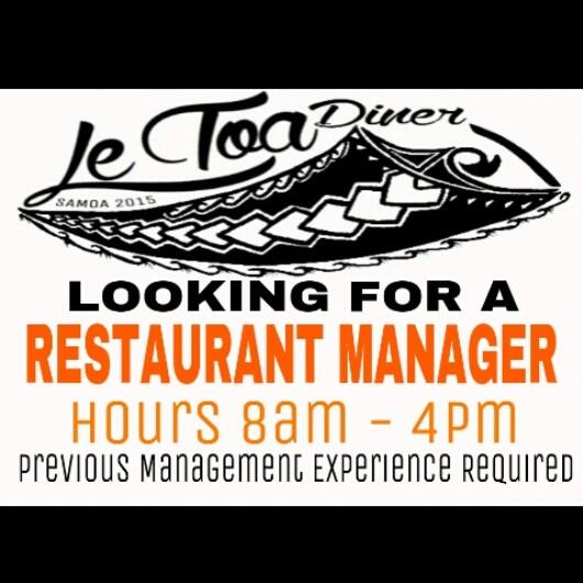letoadiner's tweet image. Restaurant Manager Vacancy