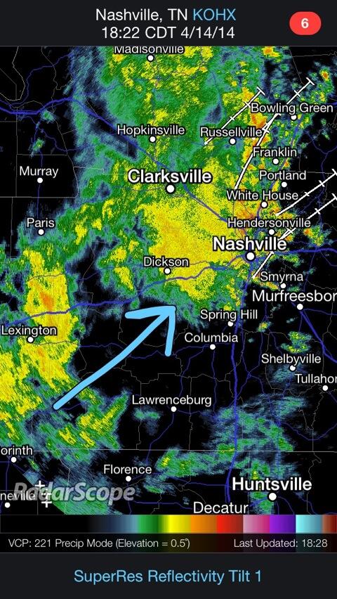 6:22 Radar - break in the rain, then more coming.