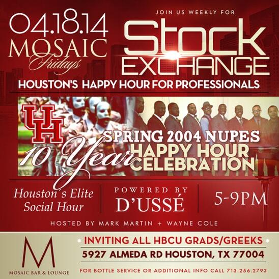 __Dayo's tweet image. We celebrating 10 yrs in the bond with a free happy hour this Friday at Mosaic... #Spring04