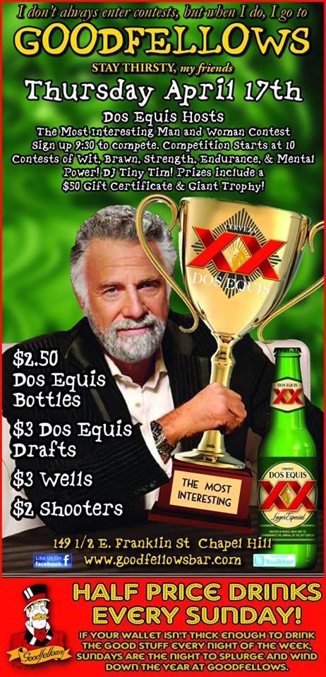 Sign-ups on Thurs. for #MostInterestingCompetition will begin at 9:30; event kicks at 10.