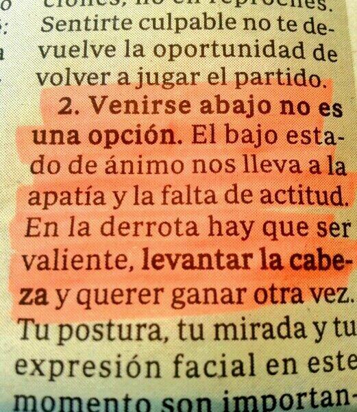 Patri_Psicologa's tweet photo. Ser inteligente con la derrota determina el siguiente éxito. Mi columna #entrenateparalavida hoy en @marca http://t.co/lz9ELC8KPg