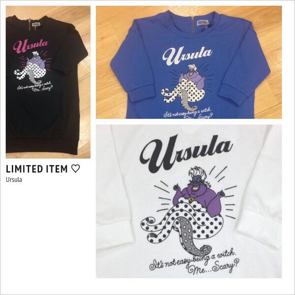 Nice Claup ナイスクラップ 第一点目は アースラモチーフのロングトレーナーです お色はシロ ブルー クロの三色展開ヽ ﾉ他には無いディズニーアイテムなので 是非チェックしてみてください Nice Claup Http T Co Wxhe7ugyar