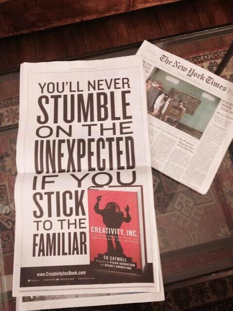 "Be original" - great ad for <a href="/edcatmull/">Edwin Catmull</a> 's inspiring book for all involved in telling stories #CreativityInc
