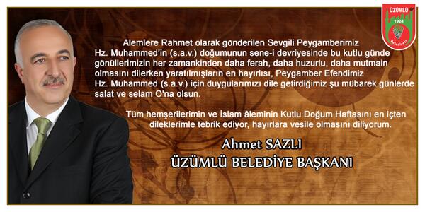 ahmtsazli's tweet photo. Peygamber Efendimize (S.A.V)  Salât ve Selâm Olsun Kutlu Doğum Haftası Mübarek Olsun #Erzincan #üzümlü http://t.co/JivDCpMt91