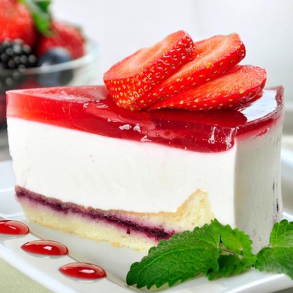 Strawberry Marshmallow Jelly Cake rainbow of food