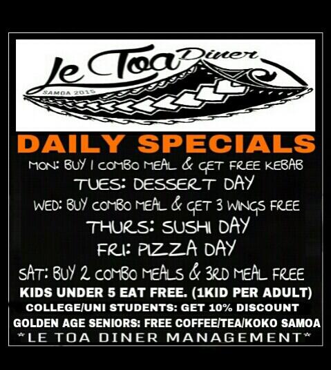 letoadiner's tweet image. Daily specials